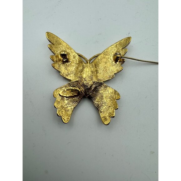 Vintage Bob Mackie Butterly Pin Brooch Enamel Rhinestone Crystal - Picture 5 of 6